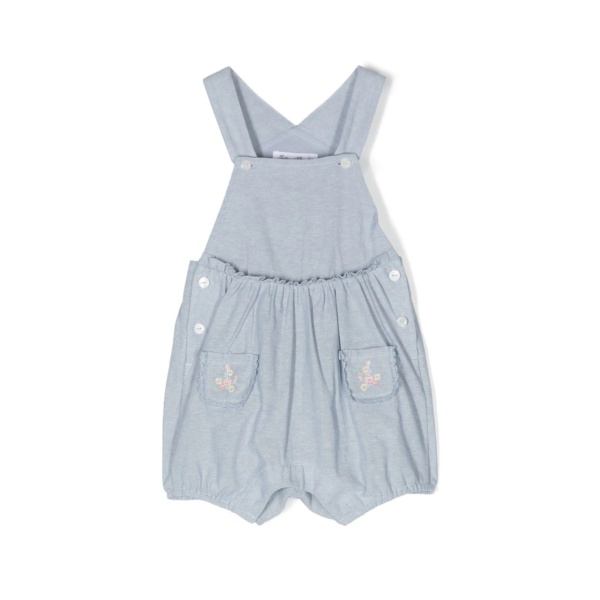 smocked dungaree romper