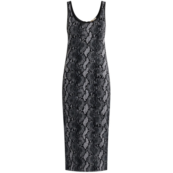 snake-print georgette midi dress