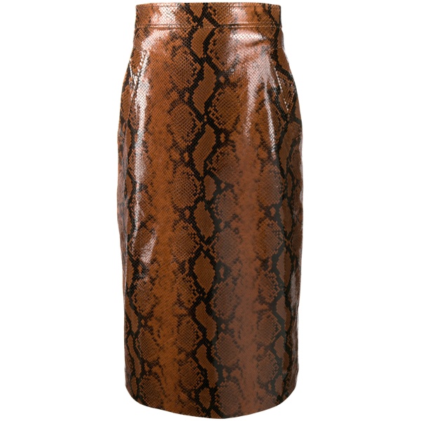 snakeskin effect skirt