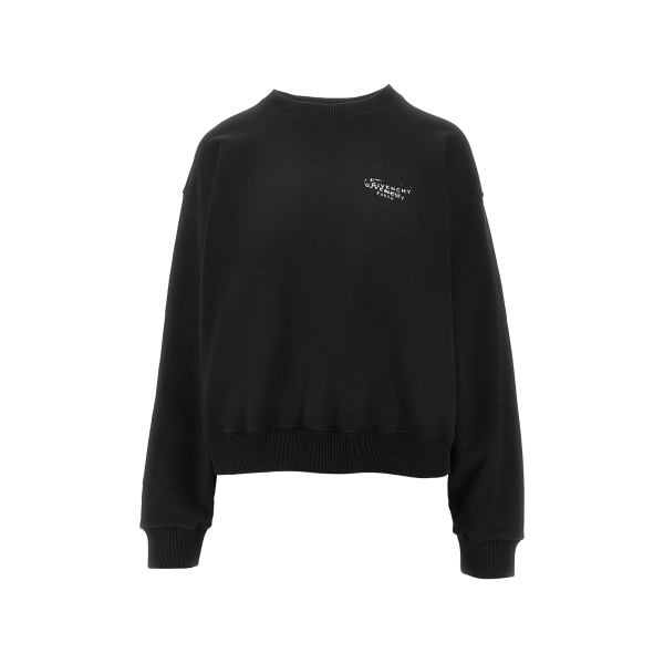 Stamp-print crew-neck sweatshirt