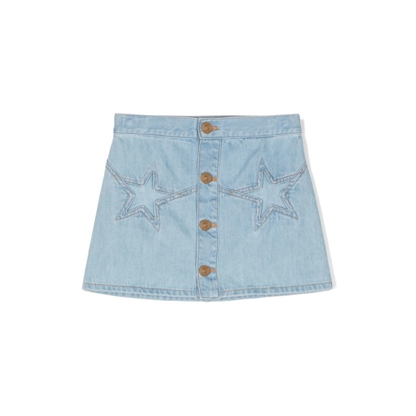 star-embroidery cotton mini skirt