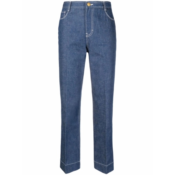 straight-leg denim jeans