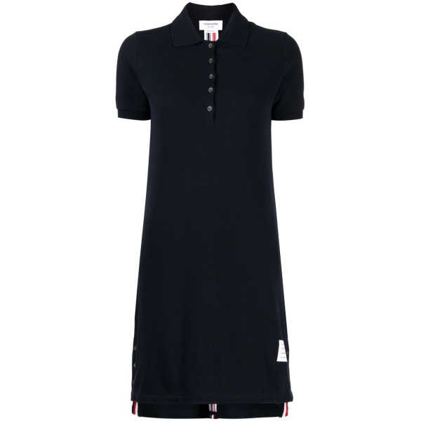 stripe-detailing piqué polo dress
