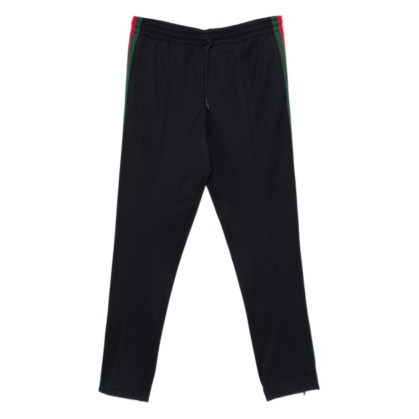 stripe drawstring-fastening track pants