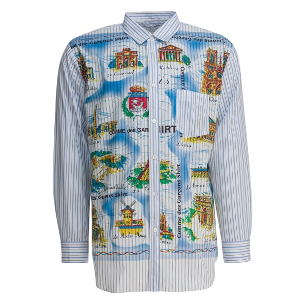 stripe graphic-print shirt