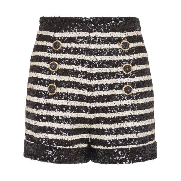 stripe-print rhinestone-embellished shorts