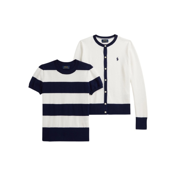 striped cardigan set