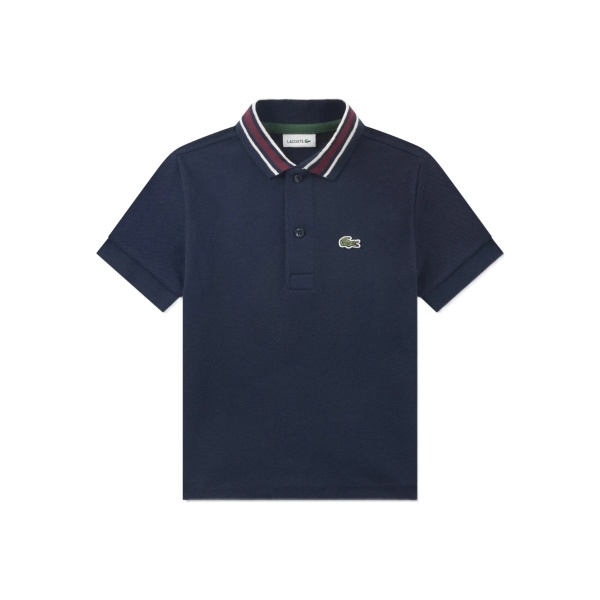 striped collar polo shirt