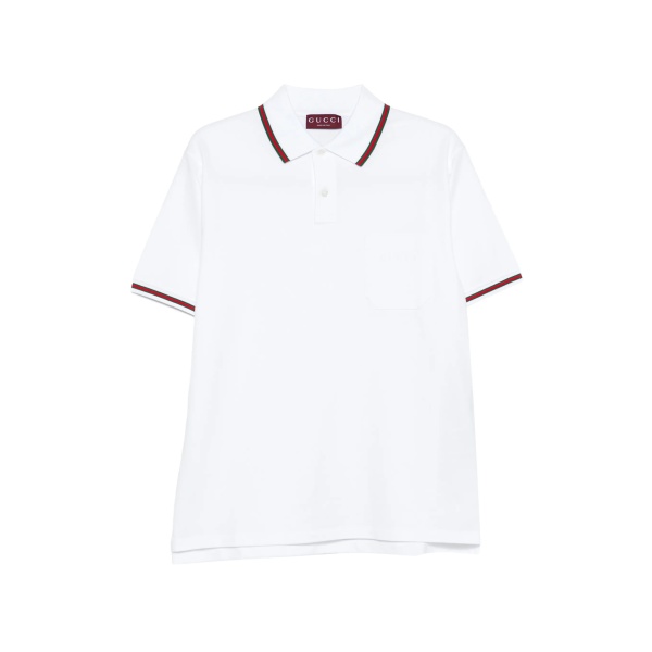 striped-detail polo shirt