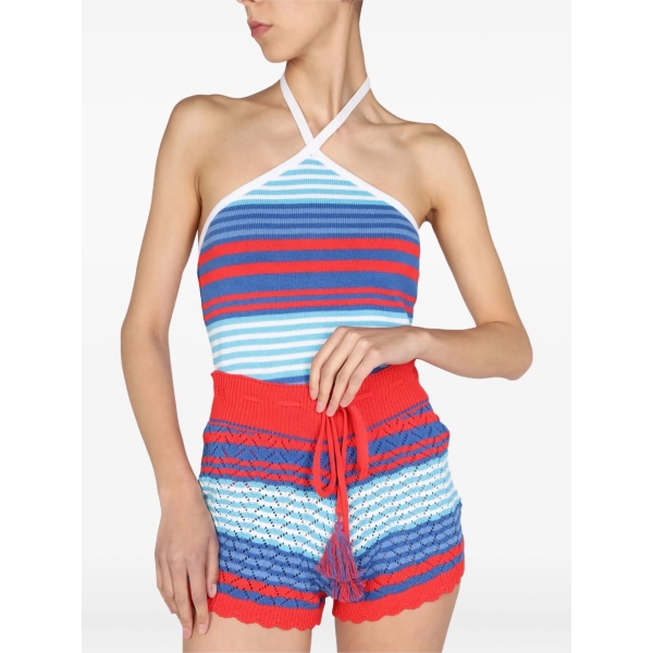striped halter-neck top