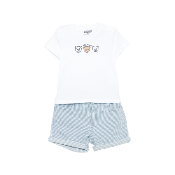 striped-pattern short and t-shirt set
