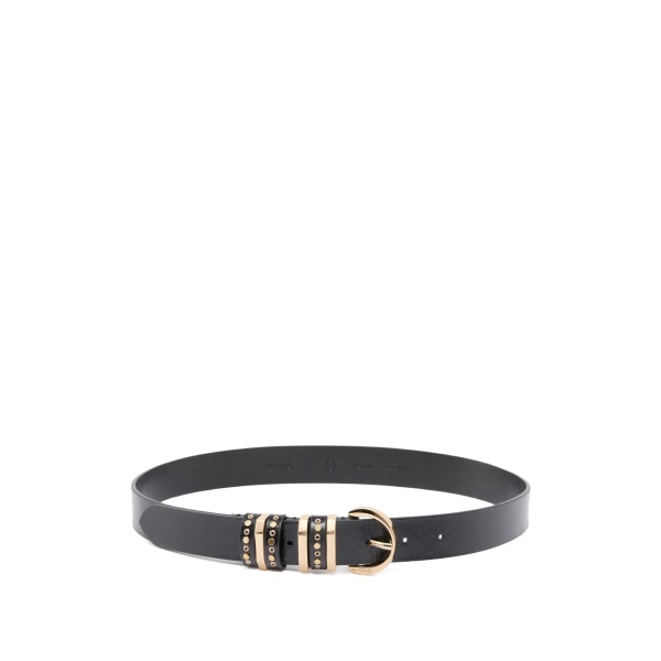 studded buckle leather belt