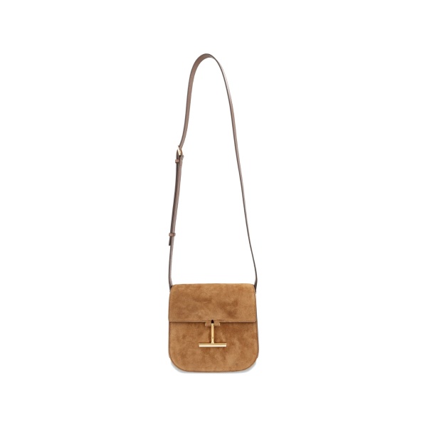 suede logo-detail shoulder bag