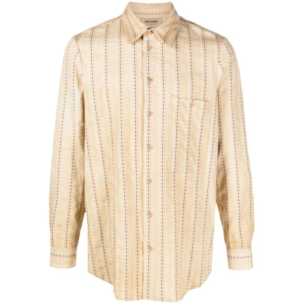 Tab striped cotton shirt