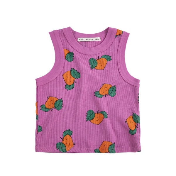tangerine-print tank top