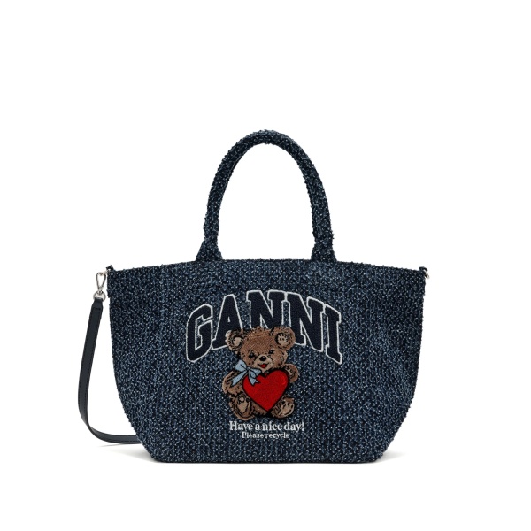 teddy appliqué tote bag