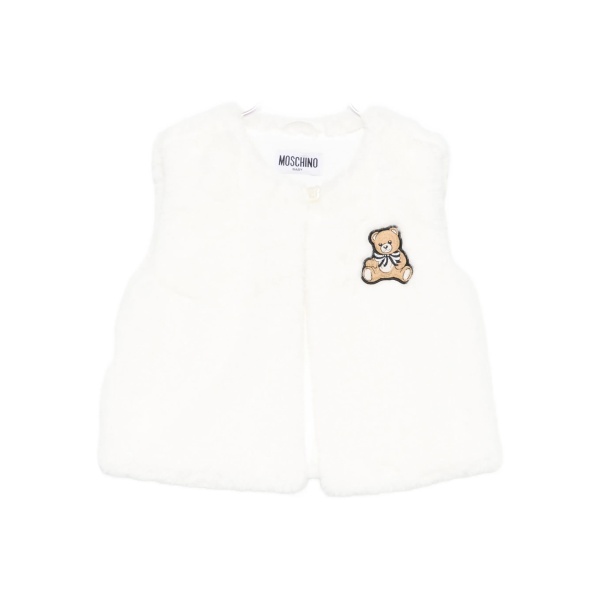 teddy-embellished fleece vest