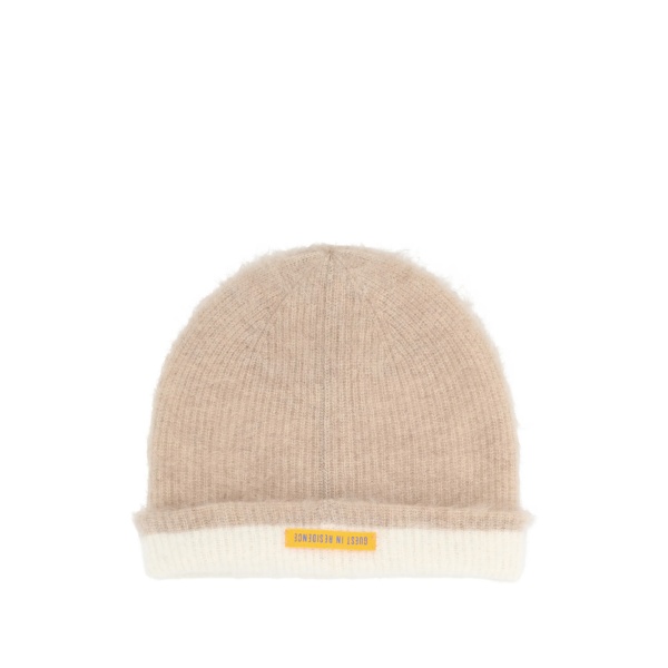 textured two-tone beanie hat
