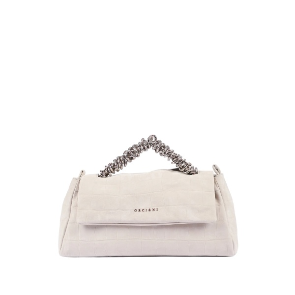 twisted-handle grained-leather shoulder bag