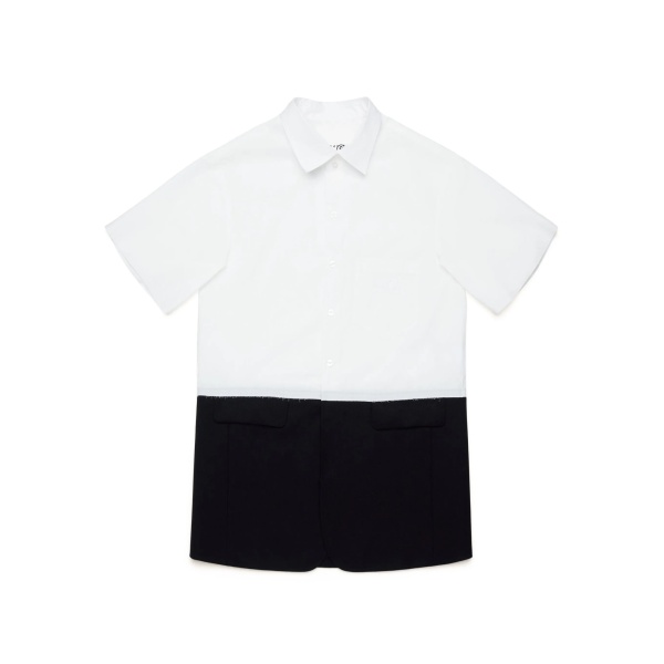 two-tone short-sleeve dress