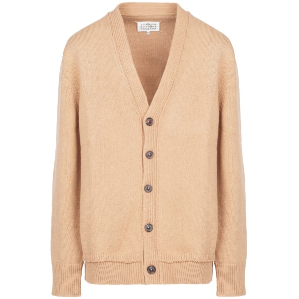 V-neck elbow-patch cardigan