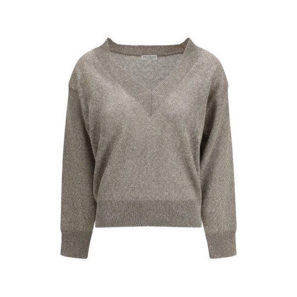 V-neck embellished sweater