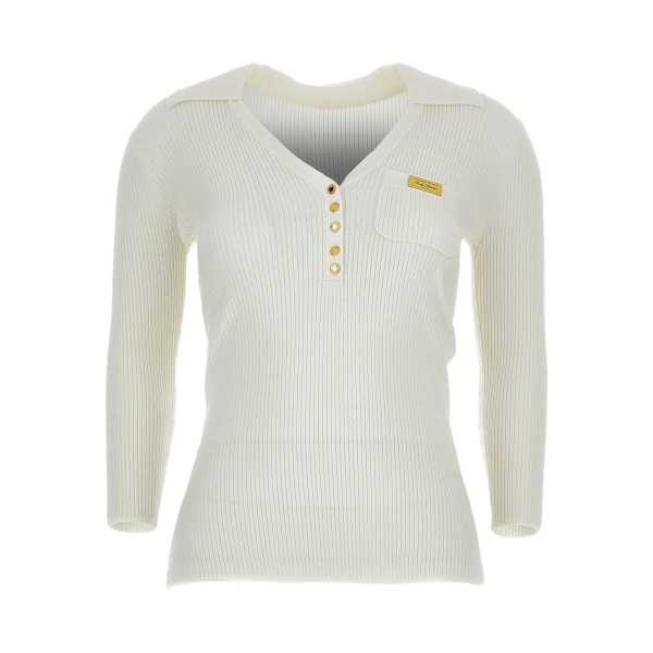 V-neck ribbed sweater