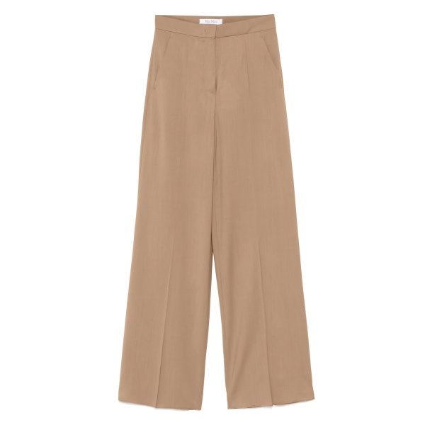 virgin wool high-waisted trousers