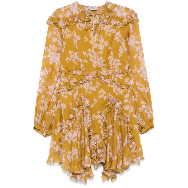 voile printed mini dress