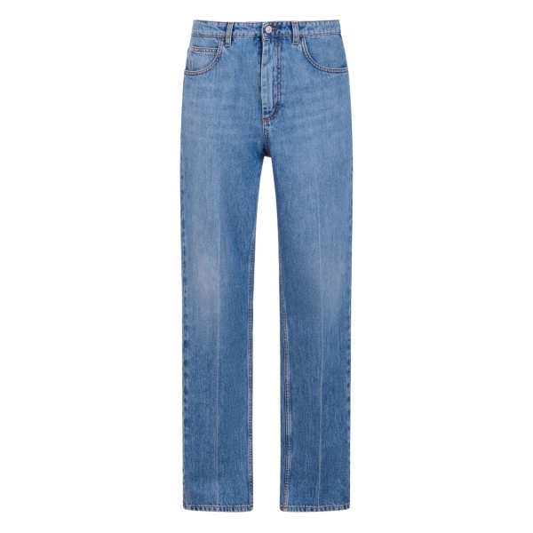 washed denim five-pocket jeans