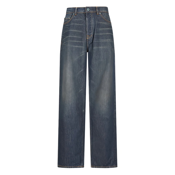 whiskering-effect jeans