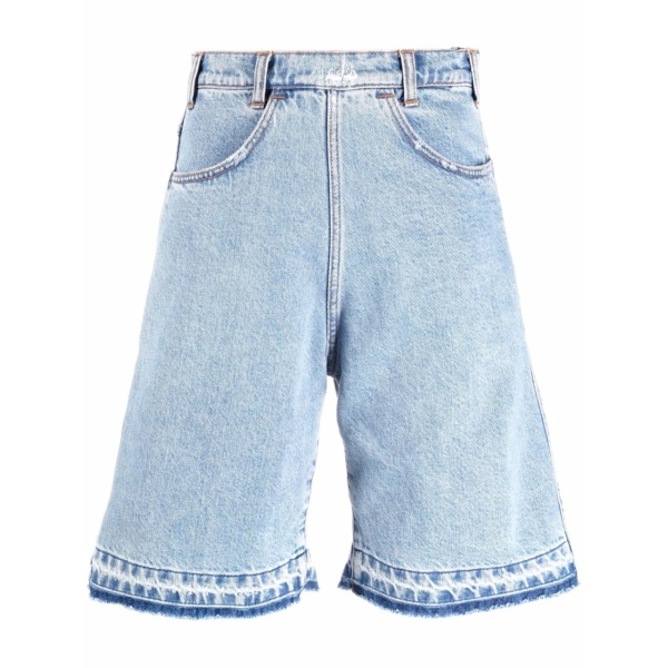 wide-leg denim shorts