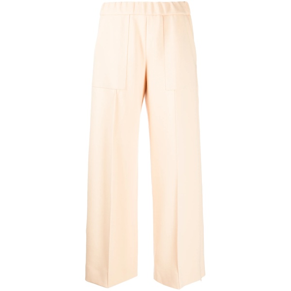 wide-leg wool trousers