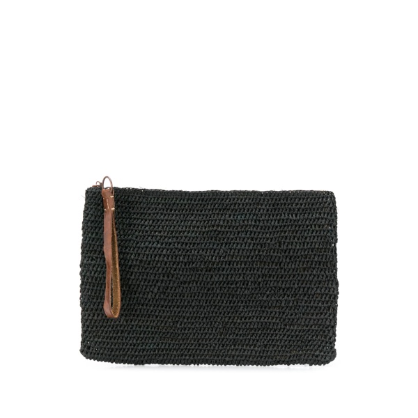 woven zipped clutch bag