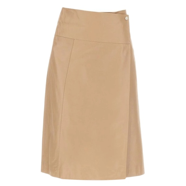wrap-effect midi skirt