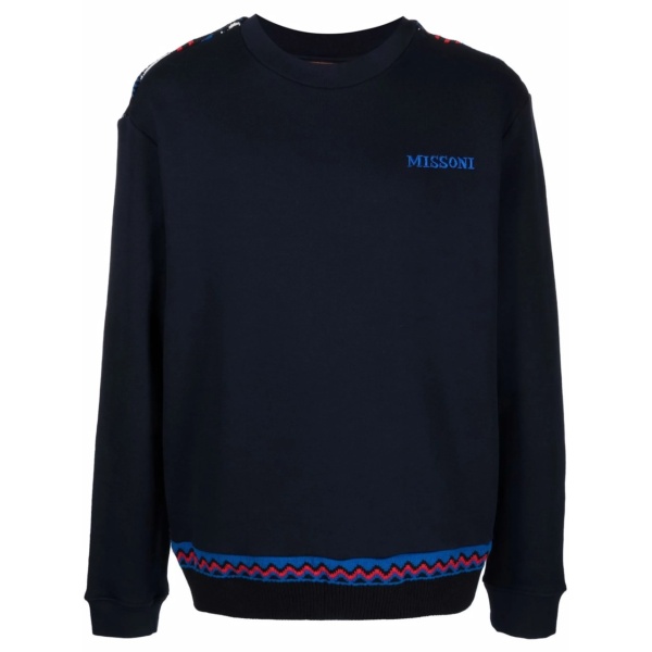 zig-zag detail logo sweatshirt