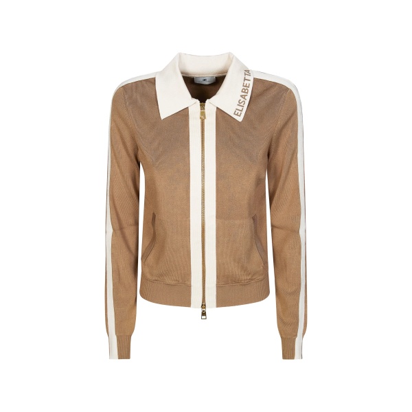 zip collared cardigan