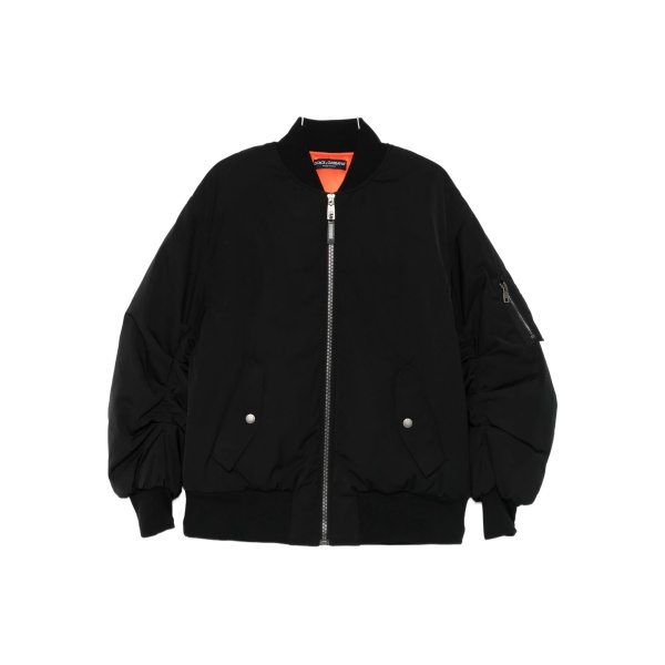zip-fastening bomber jacket