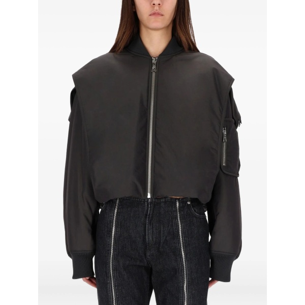 zip-fastening bomber jacket