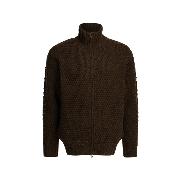 zip high-neck cardigan