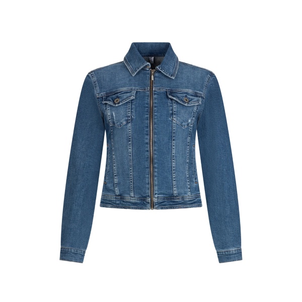 zip-up denim jacket