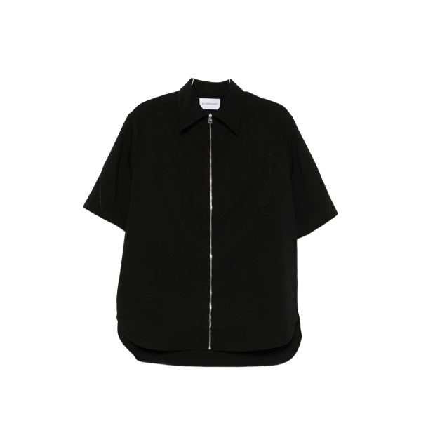 zip-up short-sleeve shirt