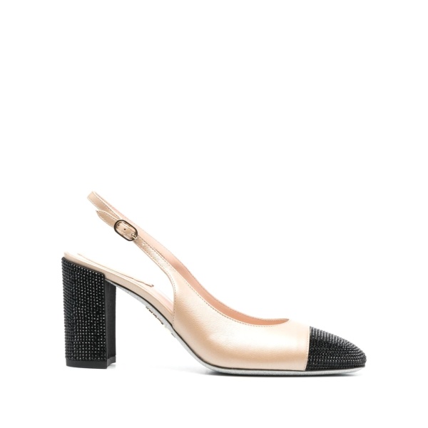 80mm two-tone rhinestone-embellished pumps