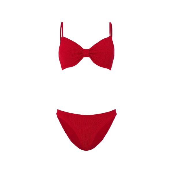 Alicia bow-effect spaghetti-strap bikini set