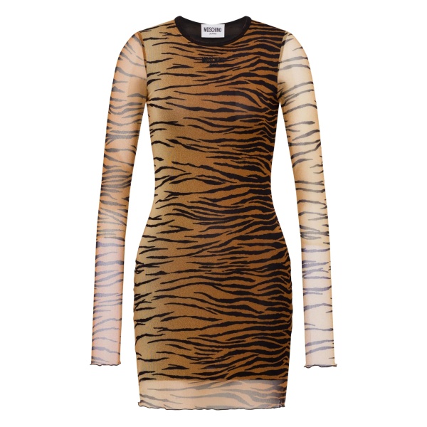 animal-pattern mini dress