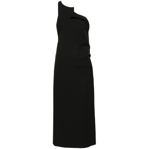 asymmetric-neck twill top