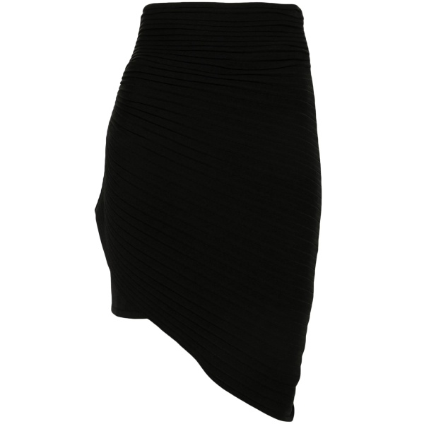 asymmetric plissé mini skirt