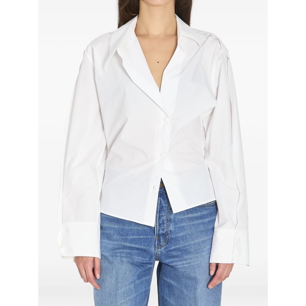 asymmetrical V-neck shirt