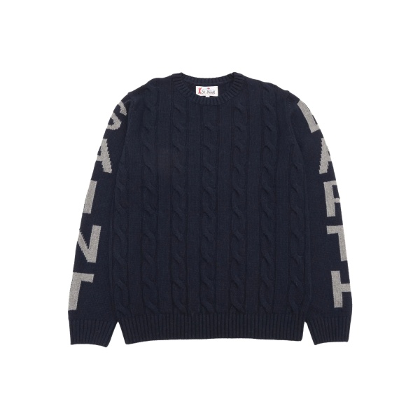 Bergen Junior cable-knit letter-print sweater