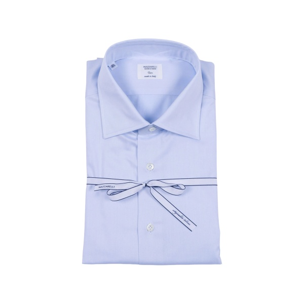 blue slim-fit shirt